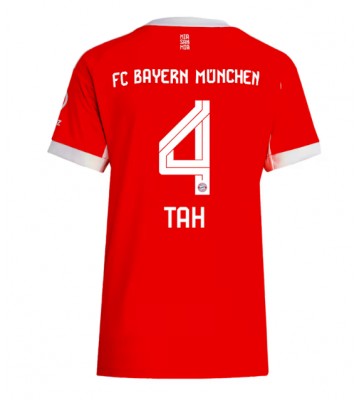 Lacne Ženy Futbalové dres Bayern Munich Jonathan Tah #4 2025-26 Krátky Rukáv - Domáci